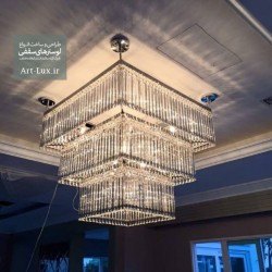 لوستر مربعی شکل کریستالی لوستر مربعی شکل کریستالی