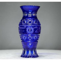 گلدان کوزه ای آبی کریستالی گلدان کوزه ای آبی کریستالی