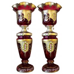 شمعدان طلاکوب چک قرمز