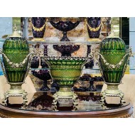 کریستال 3 تکه ناقوسی سبز عسلی کریستال 3 تکه ناقوسی سبز عسلی