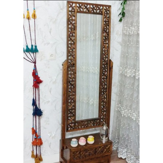 آینه کنسول طرح گره چینی چوبی آینه کنسول طرح گره چینی چوبی