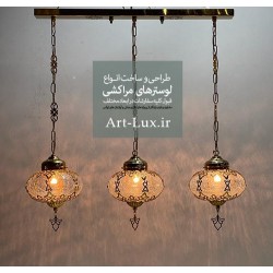 لوستر مراکشی خطی 3 شعله لوستر مراکشی خطی 3 شعله