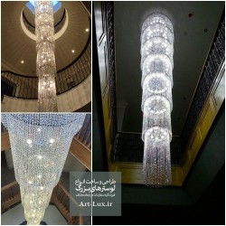 لوستر بزرگ کریستالی بلند دوبلکس مارلین لوستر بزرگ کریستالی بلند دوبلکس مارلین