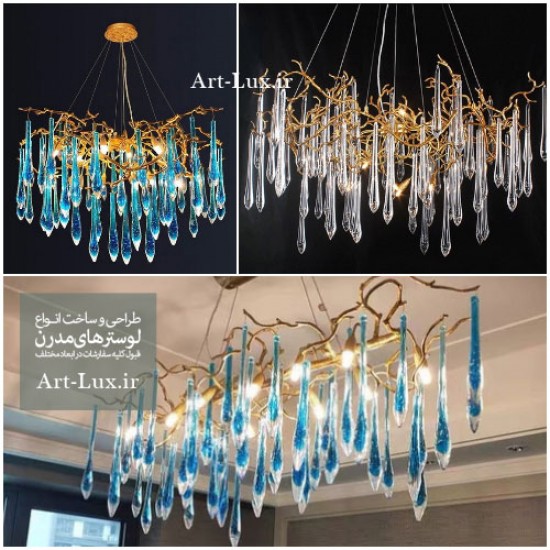 لوستر مدرن کریستالی قندیلی