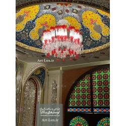 لوستر باکارا 24 شاخه قرمز لوستر باکارا 24 شاخه قرمز