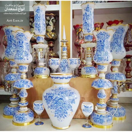 سرویس شمعدان قلمکاری آبی سرویس شمعدان قلمکاری آبی