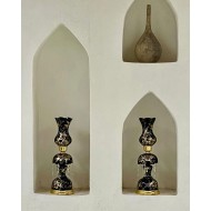 شمعدان مشکی طلایی شمعدان مشکی طلایی