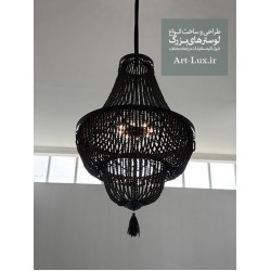 لوستر چوبی مشکی مدرن لوستر چوبی مشکی مدرن