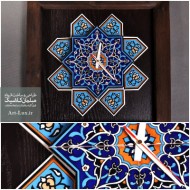 ساعت دیواری مربع کاشی دار ساعت دیواری مربع کاشی دار