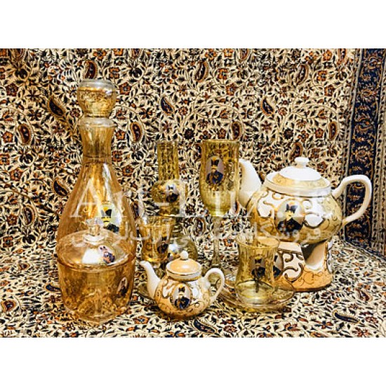 سرویس ظروف شاه عباسي طلایی سرویس ظروف شاه عباسي طلایی