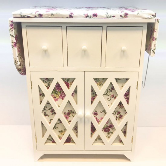 میز اتو 3 کشو سفید