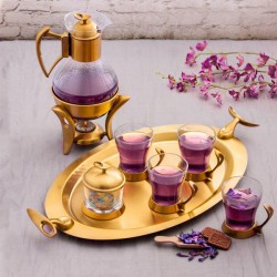 سینی استیل بیضی طلایی سینی استیل بیضی طلایی