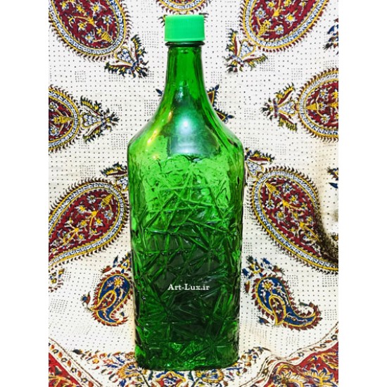 بطری رنگی شیشه ای سبز