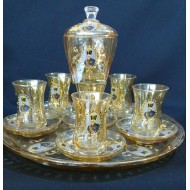 سرویس چایخوری شاه عباسی رنگ عسلی سرویس چایخوری شاه عباسی رنگ عسلی
