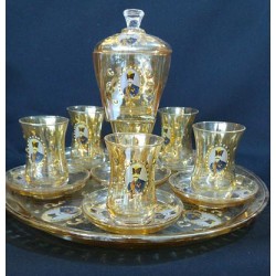 سرویس چایخوری شاه عباسی رنگ عسلی سرویس چایخوری شاه عباسی رنگ عسلی