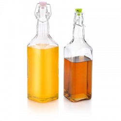 بطری شیشه ای آب 4 گوش