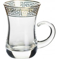 استکان بلور کمر باریک طلایی 0063