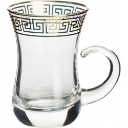 استکان بلور کمر باریک طلایی 0063