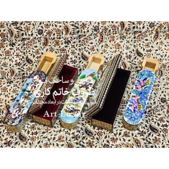جا قلمی کشویی خاتم کاری