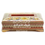 جا دستمال کاغذی خاتم کاری