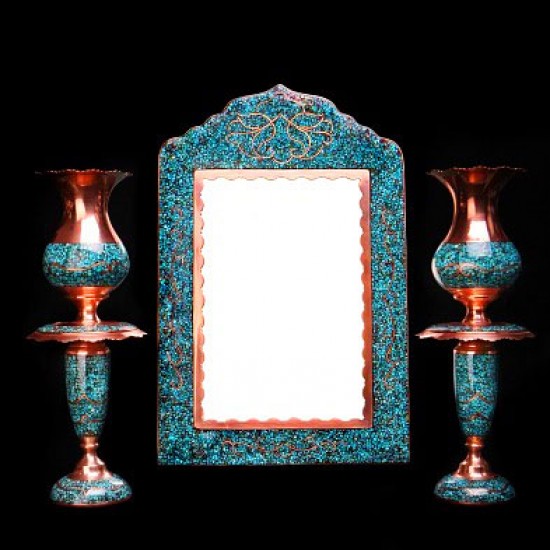 آینه شمعدان فیروزه کوب