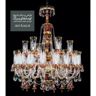 لوستر کریستال قرمز طرح قدیمی