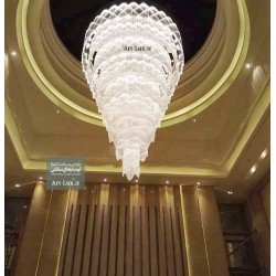 لوستر بزرگ کریستالی طرح کاج