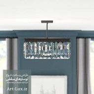 لوستر رینگی مربعی کریستالی 40 لوستر رینگی مربعی کریستالی 40