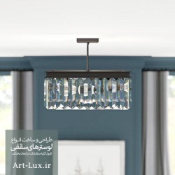 لوستر رینگی مربعی کریستالی 40 لوستر رینگی مربعی کریستالی 40