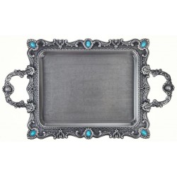 سینی چای خوری پیوتر نگین دار سینی چای خوری پیوتر نگین دار