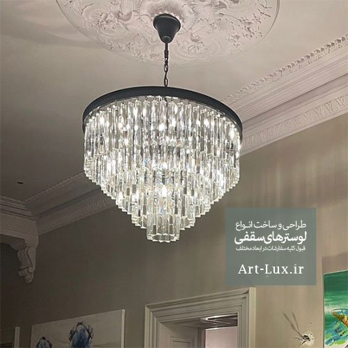 لوستر اویز کریستالی قطر 50 سانت