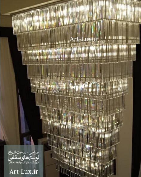 لوستر کریستالی سفید بزرگ