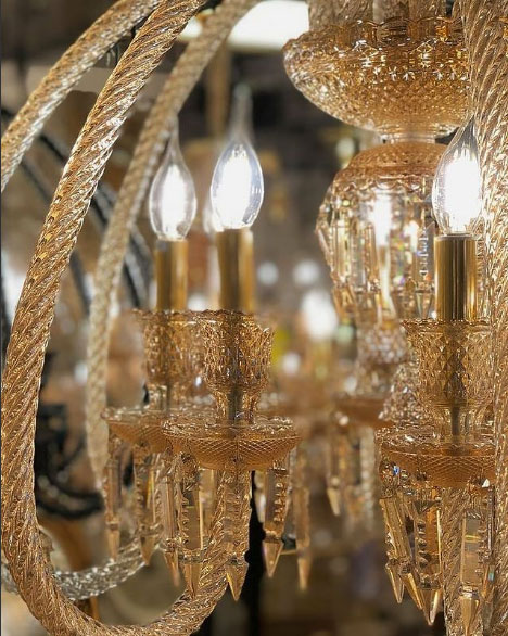 لوستر باکارا شامپاینی سبدی
