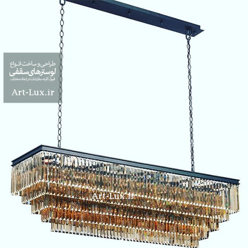 لوستر مستطیلی جدید کریستالی