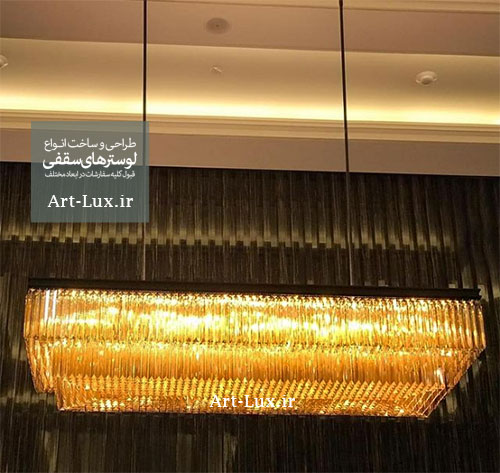 لوستر مستطیلی مدرن کریستالی