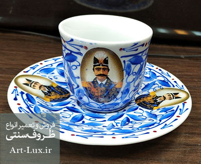 خرید سرویس قهوه خوری شاه عباسی آبی