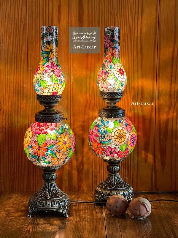 چراغ رومیزی سنتی نقاشی