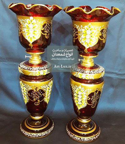 شمعدان لب چین قرمز طرح چک