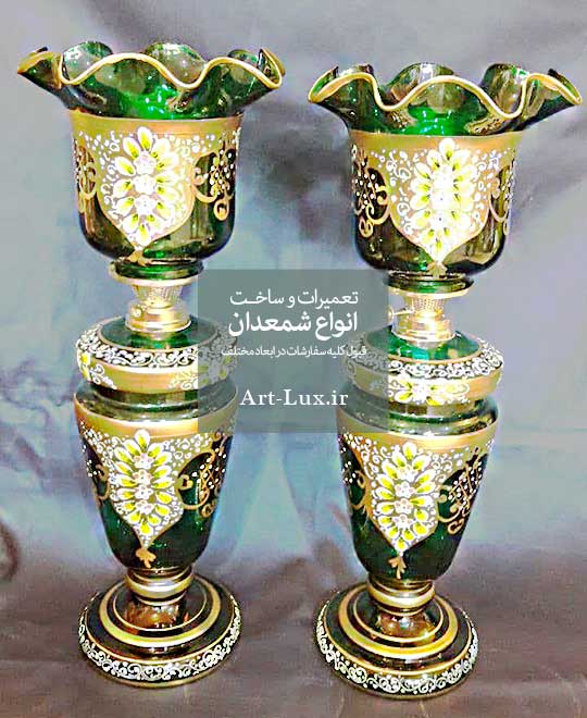 شمعدان طرح چک سبز لب چین