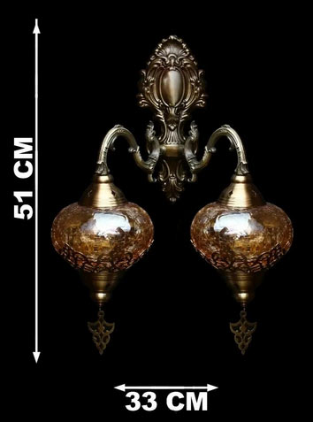 لوستر دیواری مراکشی 2 شاخه