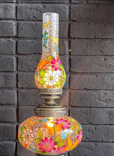 چراغ لنتری رومیزی رنگی