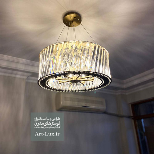 لوستر دایره ای کریستال کج