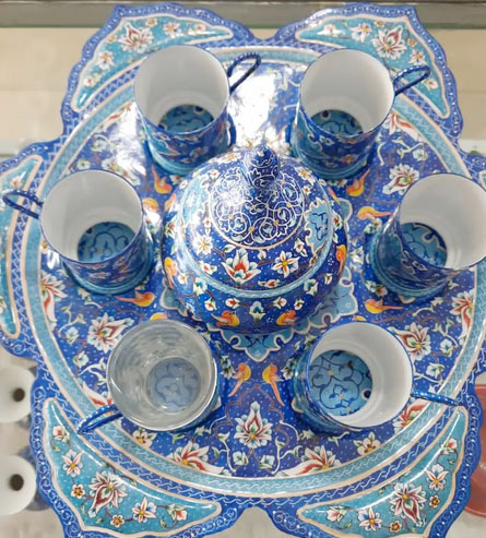 خرید سرویس چای خوری میناکاری شده