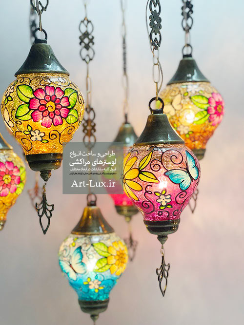 لوسترهای شیشه ای رنگی