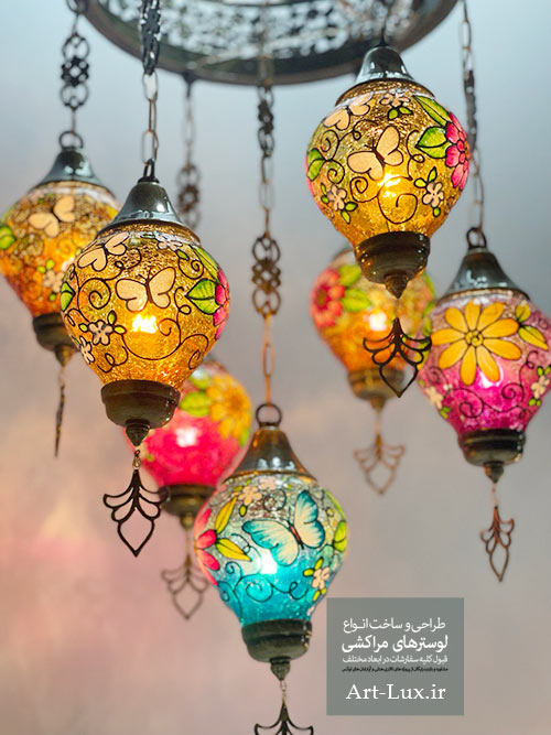 لوستر شیشه ای رنگی