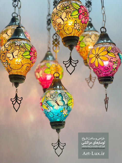 لوستر شیشه رنگی ترک