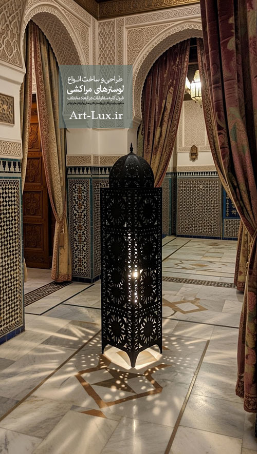 چراغ ایستاده مراکشی مشکی چراغ ایستاده مراکشی مشکی