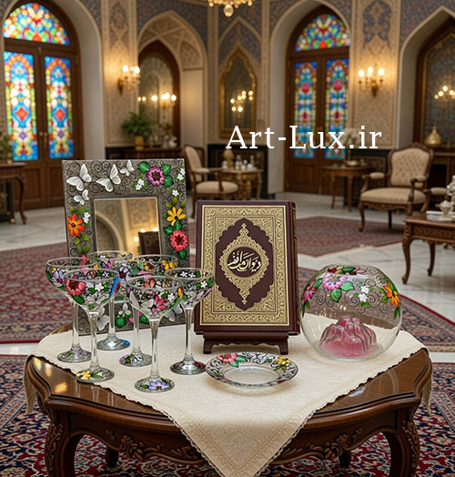ست کامل هفت سین رزینی پایه بلند گلدار, ست کامل هفت سین رزینی پایه بلند گلدار,