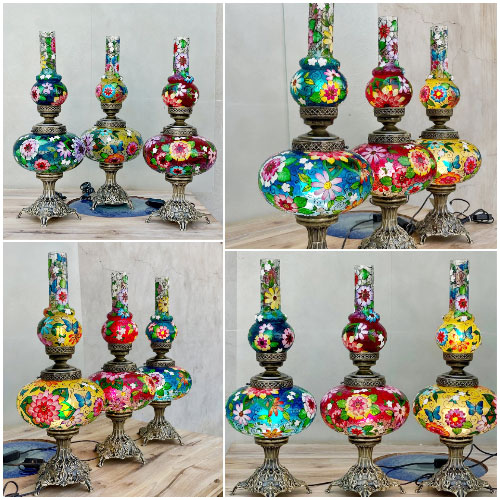چراغ رومیزی سنتی رنگی چراغ رومیزی سنتی رنگی