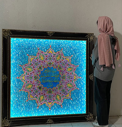تابلو هنری نور و توحید – نقاشی روی شیشه (ویترای) تابلو هنری نور و توحید – نقاشی روی شیشه (ویترای)
